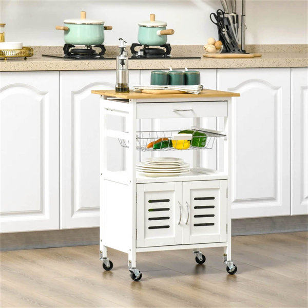 Marlow Home Co. Wood Kitchen Trolley Wayfair.co.uk